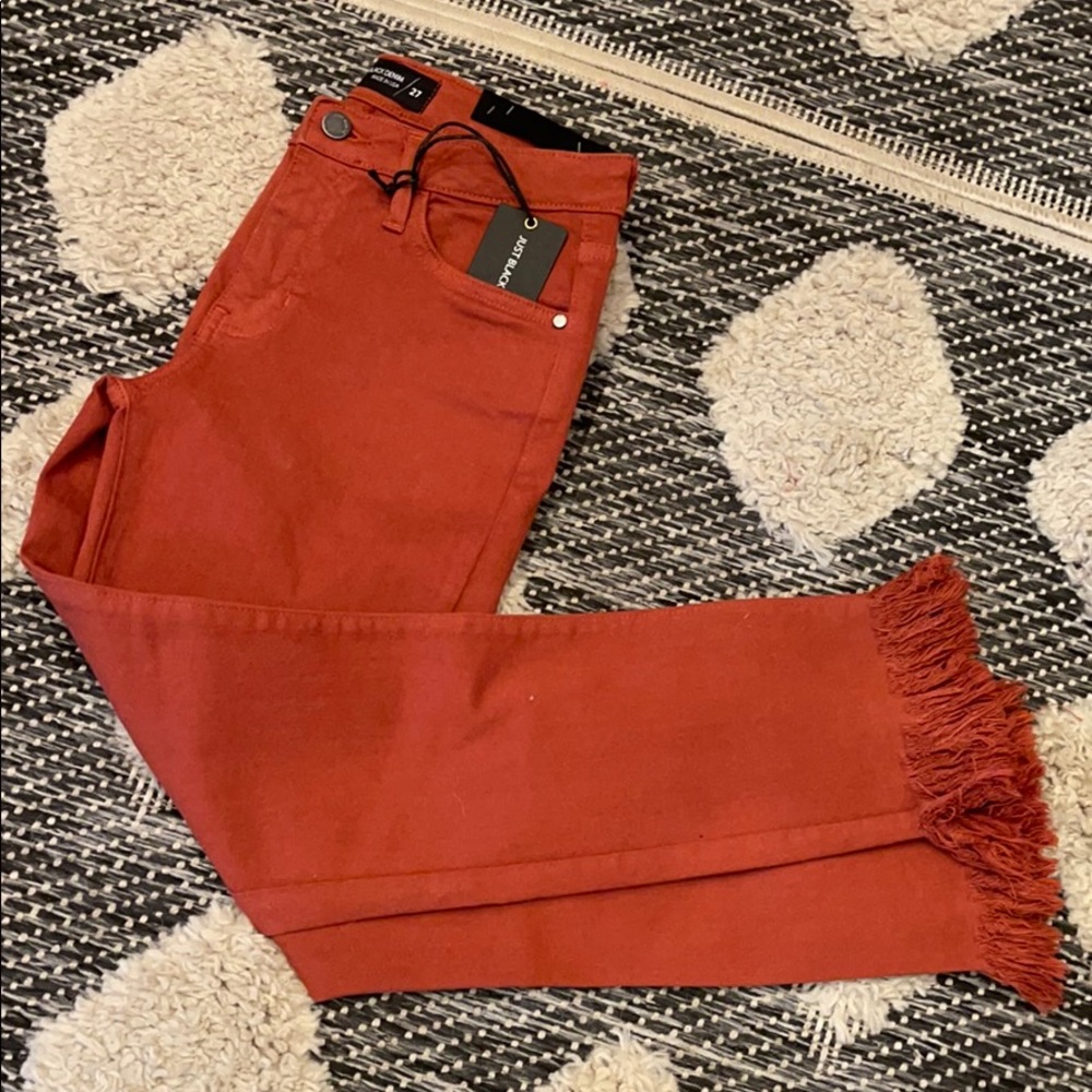 Just black denim rust jean